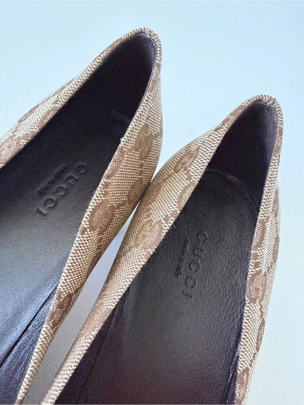 GUCCI | GG Monogram Canvas Interlocking G Block Heel Office Work Pumps EU 39